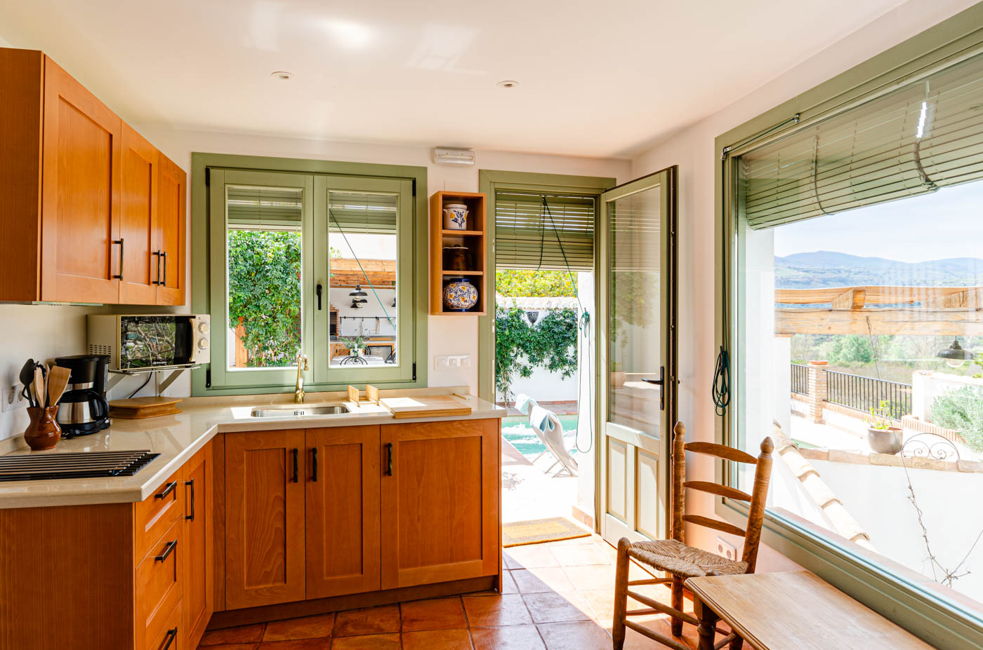 The annexe has a small additional kitchen